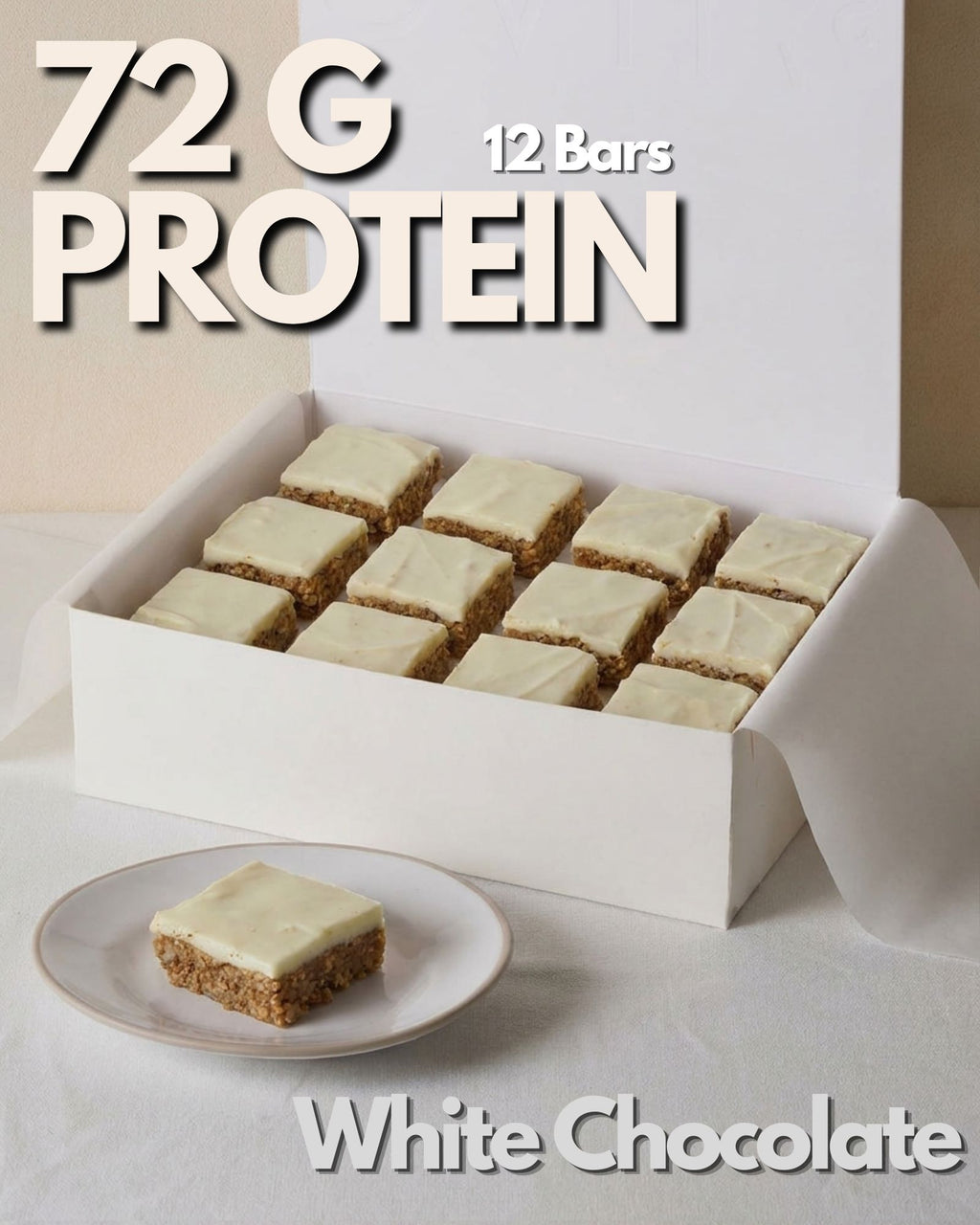 Classic White Chocolate Protein Flapjack, (12 Pieces)
