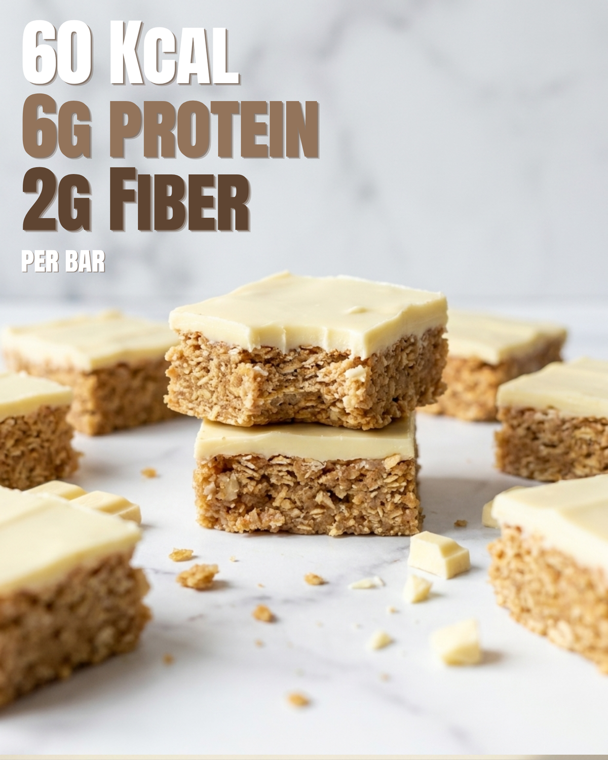 Classic White Chocolate Protein Flapjack, (12 Pieces)